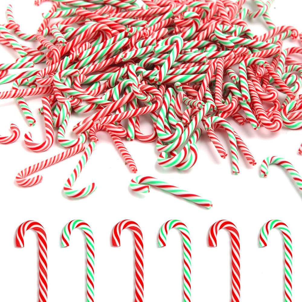 Red green and white Christmas candy cane references