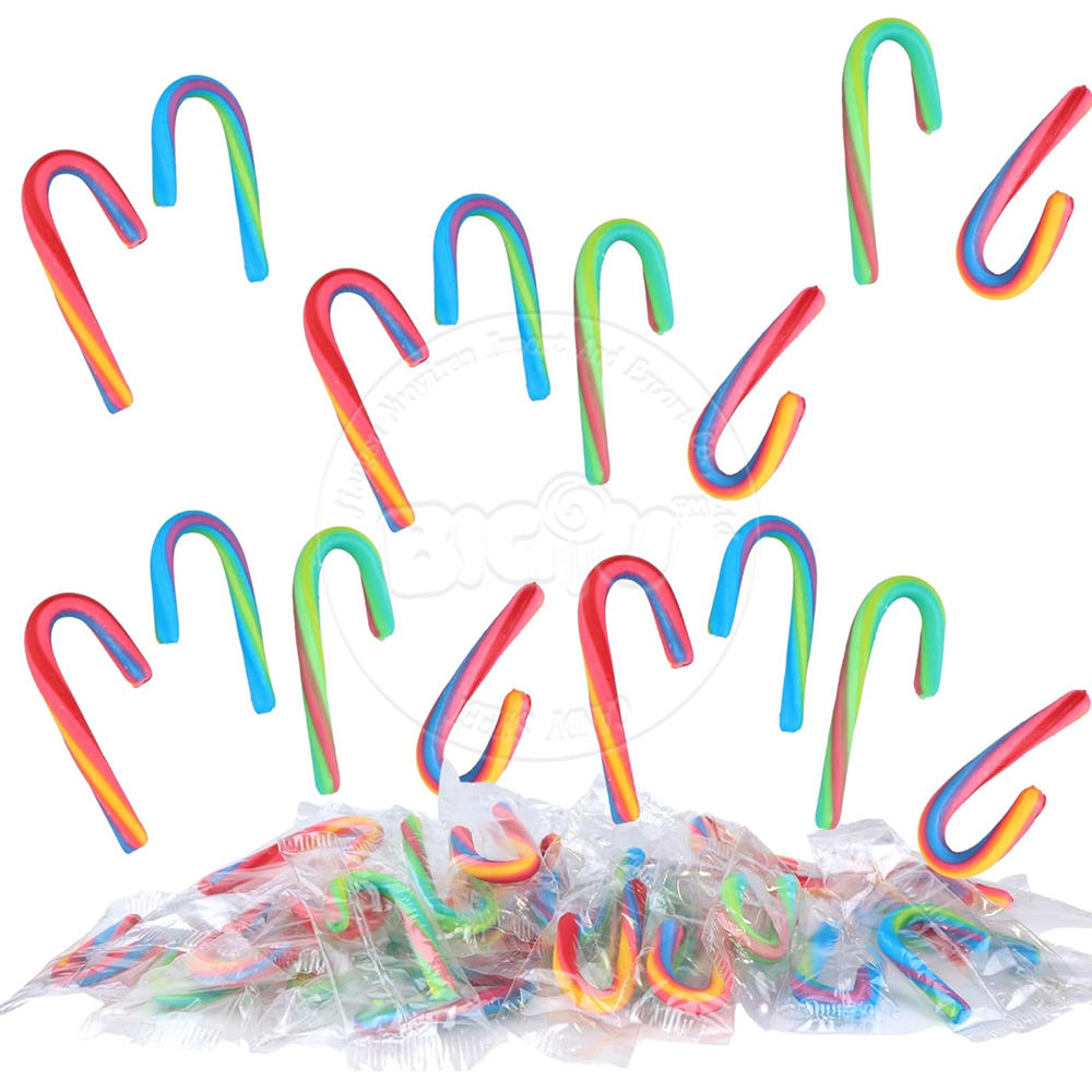 Individually wrapped multicolor candy cane references